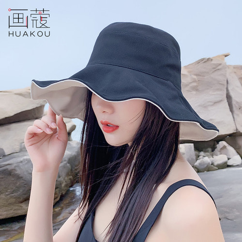 벙거지 여성 얼굴 가리는 여름 년식 양면 자외선차단 썬캡 모자 한국판 패션 코디