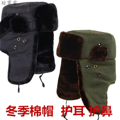 중년 및 노인 동북 Lei Feng 모자 남성 군사 모자 겨울 할아버지 두꺼운 따뜻한 오래된 기관차 아빠 면화 모자