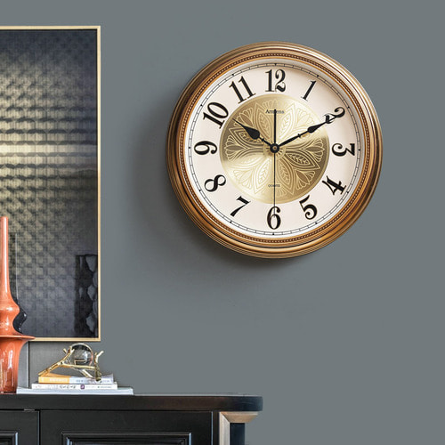 아메리칸 심플 시계 거실 골드 노르딕 럭셔리 메탈 시계 벽걸이 유럽식 크리에이티브 가정용 괘시계
