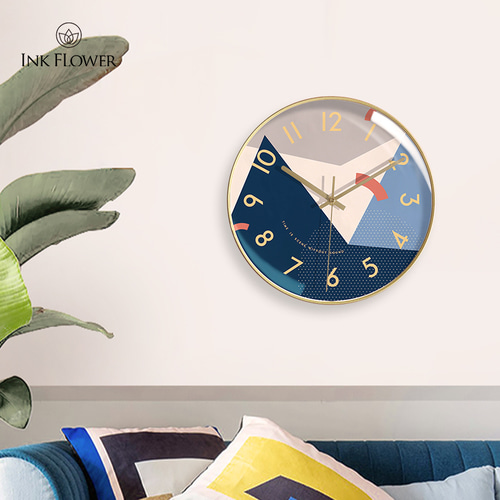 북유럽 괘종 거실 가정용 정음종 창의적 개성 아트 시계 벽걸이 모던 괘종 시계 타공 면제