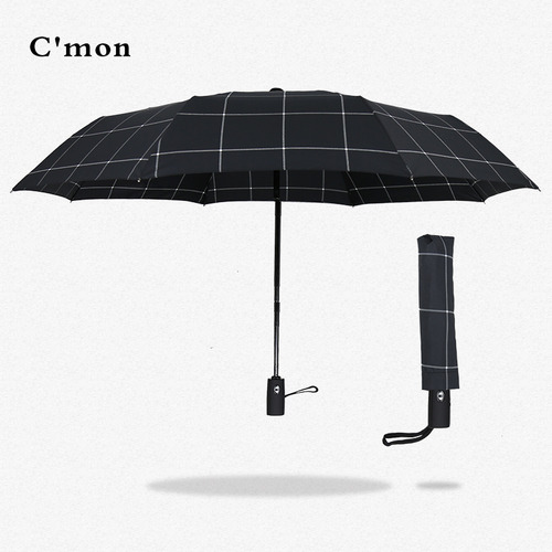 Cmon 자동자율자취 2인용 큰우산 남성 3인용 아이디어 비즈니스 체크 신사용 청우산