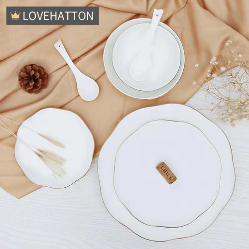 LoveHatton 이형 식기 세트 가정용 그릇 세트 노르딕 스타일의 그릇은 모던 심플
