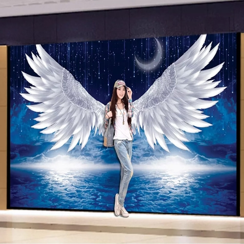 천사의 날개 3D 별하늘 여장 웨딩드레스 숍 벽지 거실벽화 스튜디오 배경벽 스티커