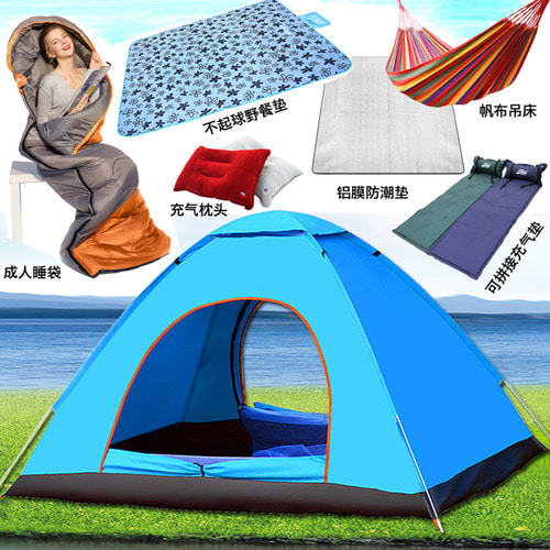 텐트 야외 2인2인2캠핑 커플 캠핑 3인4인방 비방수 두께 전자동 2실 1홀