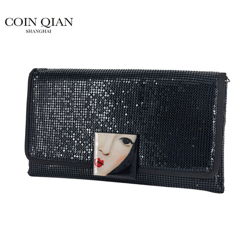 디자인랑 COIN QIAN MissShanghai 블랙펄 스팽글 클러치 브랜드 여성 가방