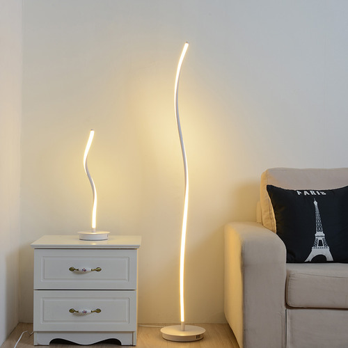 이형 착지 램프 미니멀한 크리에이티브 라인의 램프 개성 분위기 거실 침실 램프 LED 눈부심 스탠드