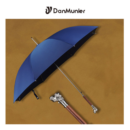DanMunier 원목금속 개머리 긴자루 우산 솔리드 신사 방풍 보강우산 남성 라지
