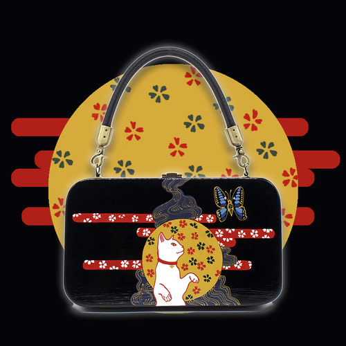 범집 FANJI 소중 디자인 블랙 amp; 바람둥이에 고양이 우드 크로스 여성 가방