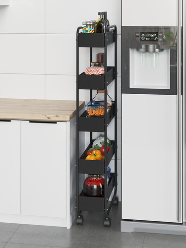 주방 수납은 카트 선반으로 이동이 가능하며 여러 겹으로 된 초경량 냉장고 틈새 용품가정용 대형 선반