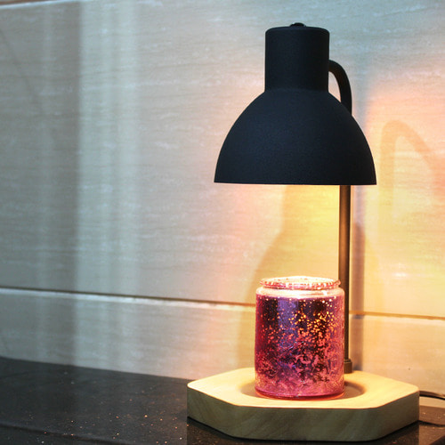육각형 캔들 램프 원목 베이스 로맨틱 스탠드 향초 램프 디퓨저