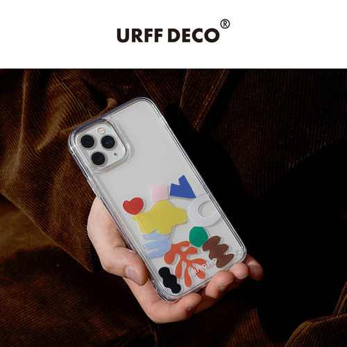 URFF DECO 마티스유동케이스 기하학적 컬러블록 아이폰 케이스 슬라이드 플로팅 소프트케이스
