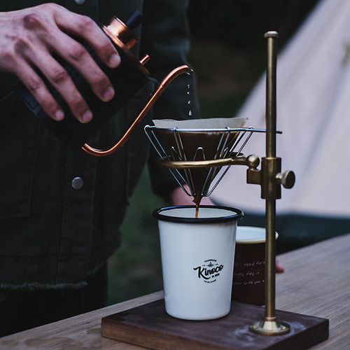 Kinoco 야외 복고풍 에나멜 에나멜 머그잔 단색 야외 캠핑 피크닉 커피 컵 물 컵 머그잔