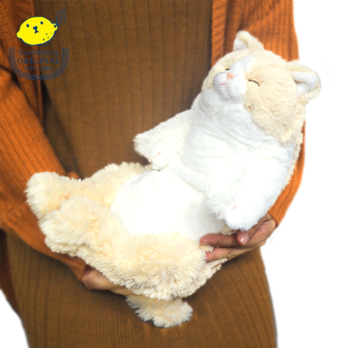 sunlemon 졸린 고양이 플러시 장난감 시뮬레이션 인형 피부 친화적 인 부드러운 선물 작은 동물 인형