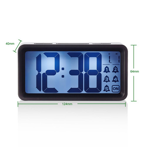 NiD 알람 LCD 5중 알람 벨소리 수면탐지 캘린더에 백라이트 시계