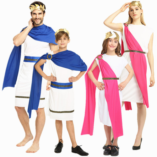 할로윈 cos 부모-자식 의류 성인 어린이 Athena 고대 로마 고대 그리스 왕 공주 커플 의류