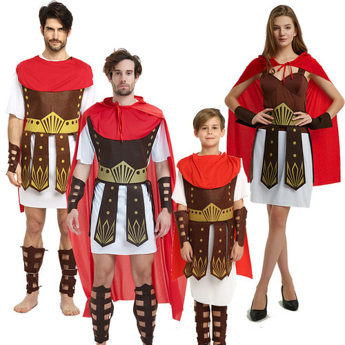 할로윈 의상 cos 고대 로마 전사 의상 성인 남성과 여성의 부모-자식 파티 공연 스파르타 옷