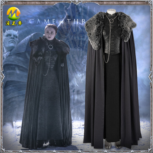 코믹 쇼 게임 오브 스론 시즌 8 cos suit Sansa Stark 코스프레 여성 의류 풀 세트