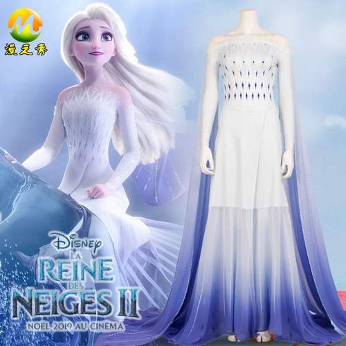Comic Show Frozen 2 Elsa Princess Dress Elsa with 년식 코스프레 드레스 성인 어린이 드레스
