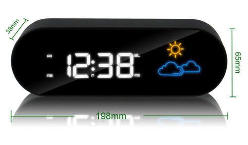 NiD 컬러 일기예보 정음대 시계 라디오 알람 LED 디지털침대 탁상시계