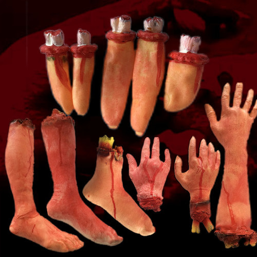 할로윈 축제 바 장식 완구 소품 보철 손 인공 발 시뮬레이션 공포 가짜 피 손 부러진 손 부러진 발