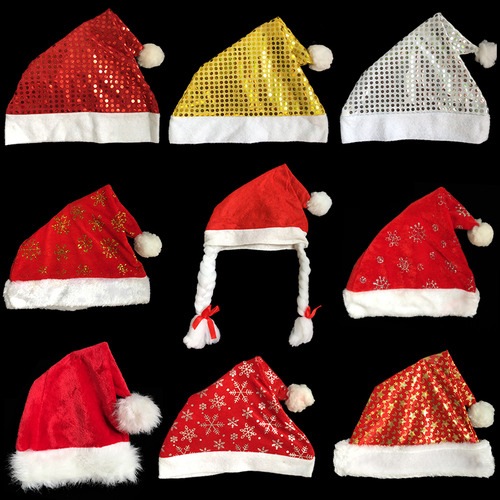 크리스마스 아이 크리스마스 모자 어른 스팽글 크리스마스 스타킹 베이비 모자 산타 모자 크리스마스 오너먼트