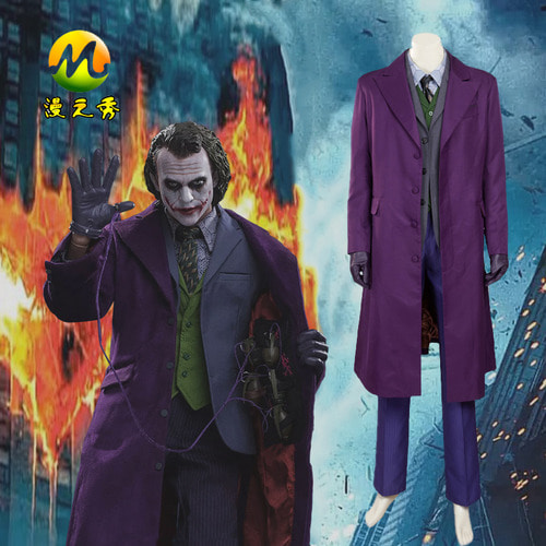 Comic show Batman Heath Ledger clown male cos suit with 년식 suit jacket 할로윈 의상 코스프레
