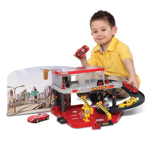 Bimgo Ferrari 세트 레일 자동차 장난감 자동차 모형 조립 소년 3-6 세 어린이 생일 선물