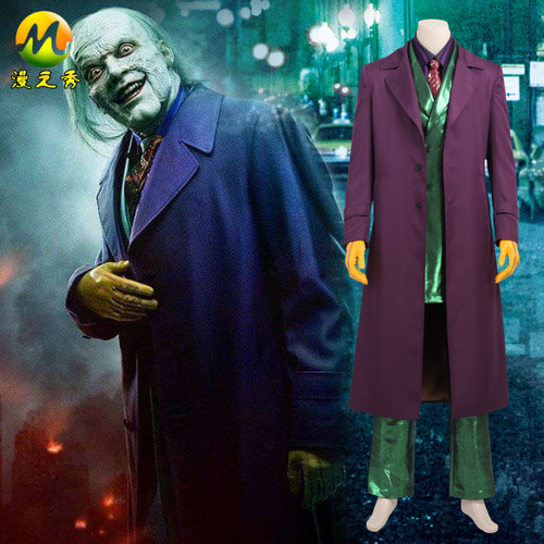 Comic Show Gotham Town Clown Male Cosplay 할로윈 Horror Joker Men s Full Cos Suit