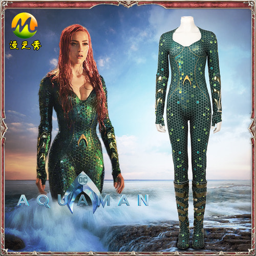 남자 Zhixiu 영화 Aquaman 2 바다 여왕 cos 정장 여성 Aquaman 아내 Mela 코스프레 의상 정장 옷