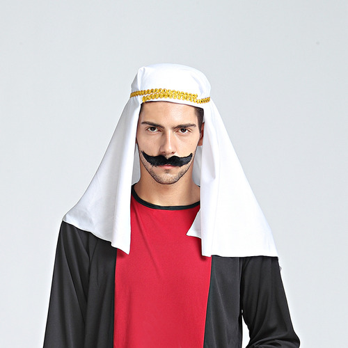 할로윈 아라비아 모자 소품 두바이 왕자 모자 신비한 남자 해커 UAE 흰색 모자