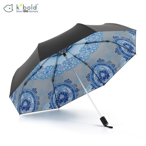 독일어 kobold 태양 우산 선 스크린 UV 양산 이중 사용 복고풍 중국 스타일 파란색과 흰색 도자기 우산 여성