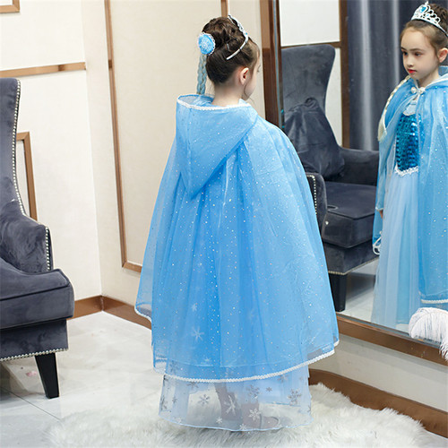 아이샤의 망토 어린이 공주 드레스 블루 cos 여왕의 베일 냉동 여왕 소피아의 망토