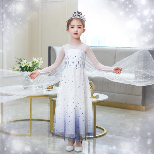 아이샤 공주 드레스 여성 냉동 2 여자 드레스 아이샤 생일 드레스 어린이 아이샤 흰색 치마