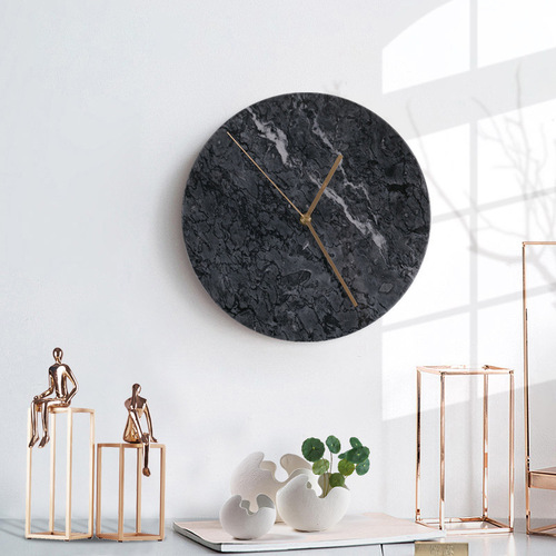 북유럽 인 아트 벽시계 음소거 분위기 패션 창조적 인 성격 거실 침실 시계 대리석 시계