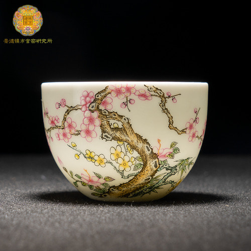 Xiong Jianjun 가마 마스터 컵 작은 차 컵 세라믹 단일 손으로 만든 차 컵 에나멜 Jingdezhen Kung Fu 차 세트