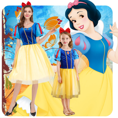 할로윈 디즈니 백설 공주 드레스 어린이 성인 부모-자식 코스프레 의상 멋진 드레스 볼 가운