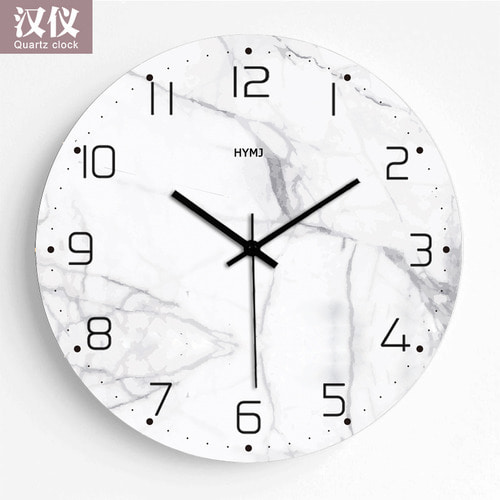 현대 미니멀 모조 대리석 시계 거실 벽시계 크리 에이 티브 북유럽 침묵 성격 침실 장식 시계