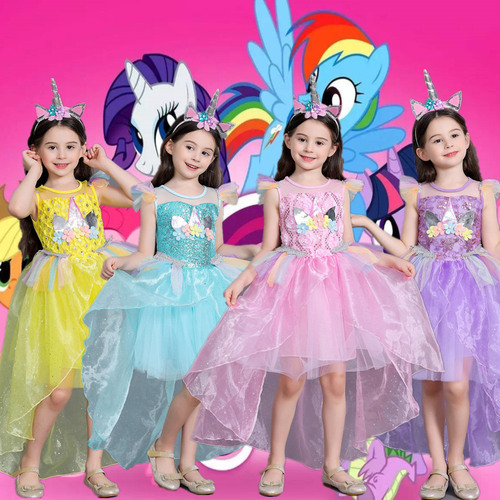 COS Children s Day Rainbow Costume 유니콘 show my little pony Baoli purple yue princess dress dress dress