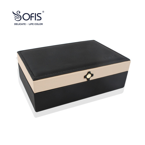 Sofis 십자가 꽃 자기 버클 보석 상자 보석 저장 상자 단일 레이어 간단한 반지 상자 보석 상자 한국어 PU