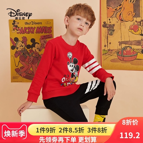 Disney Flagship Store Official Boy s Fall Clothing 2 Middle and Small Kids Sportswear 세트 3 Children s Sweatshirt 2p 1 세트 4 세 5