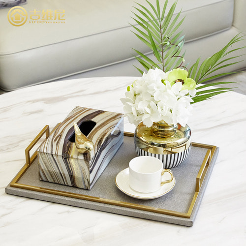 미국의 홈 스토리지 트레이 세트 거실 커피 테이블 모델 룸 장식 크리 에이 티브 라이트 럭셔리 유럽 스타일의 보석 장식