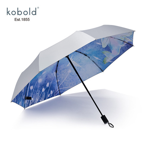 Kobold 파라솔 여성 자외선 차단제 UV 태양과 비 이중 사용 독일 고급 티타늄 실버 냉각 및 강한 바람 저항 태양 우산