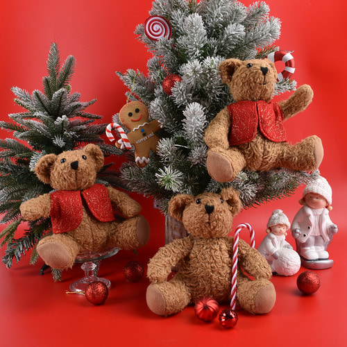 Haidi 크리스마스 호텔 선물 크리스마스 봉제 곰 인형 어린이 포옹 곰 선물 크리스마스 작은 곰 인형 장난감