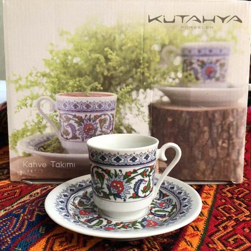 터키 원래 수입 커피 컵 세라믹 인쇄 컵 50ml 한 컵과 접시 선물 상자
