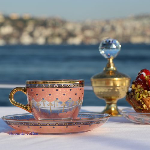 Boonido 터키 커피 컵 유럽식 절묘한 유리 커피 컵 이탈리안 작은 신선한 농축 컵 80ml