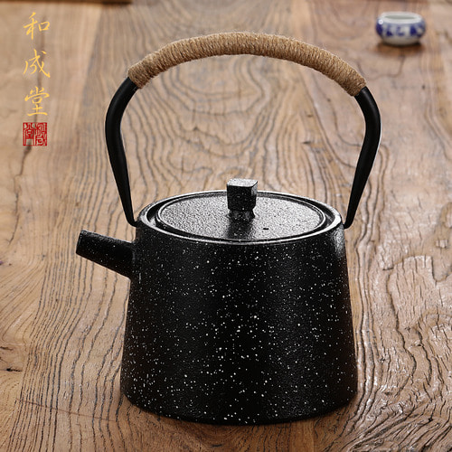 Hechengtang 스트레이트 바디 일반 무늬 일본식 쇠주 전자 녹 방지 에나멜 내벽 차 끓는 물 내장 스트레이너