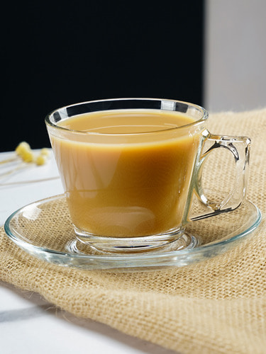 터키 수입 커피 컵 투명 유리 내열성 미국식 에스프레소 커피 컵 (접시 포함)