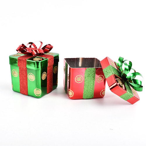 Haidi 크리스마스 사탕 항아리 장식 크리스마스 그린 선물 상자 모델링 장식 장식 크리스마스 선물 상자 2pcs