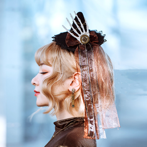 {Mr. Yi ’s Steam 컨티넨탈} Steampunk steampunk 할로윈 ​​party witch hat hairpin