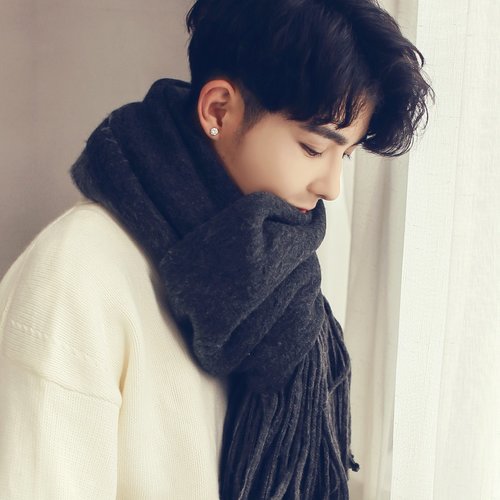 스카프 남성 겨울 두꺼운 캐시미어 양모 뜨개질 생일 선물 고급 한국어 패션 야생 턱받이 여성 커플